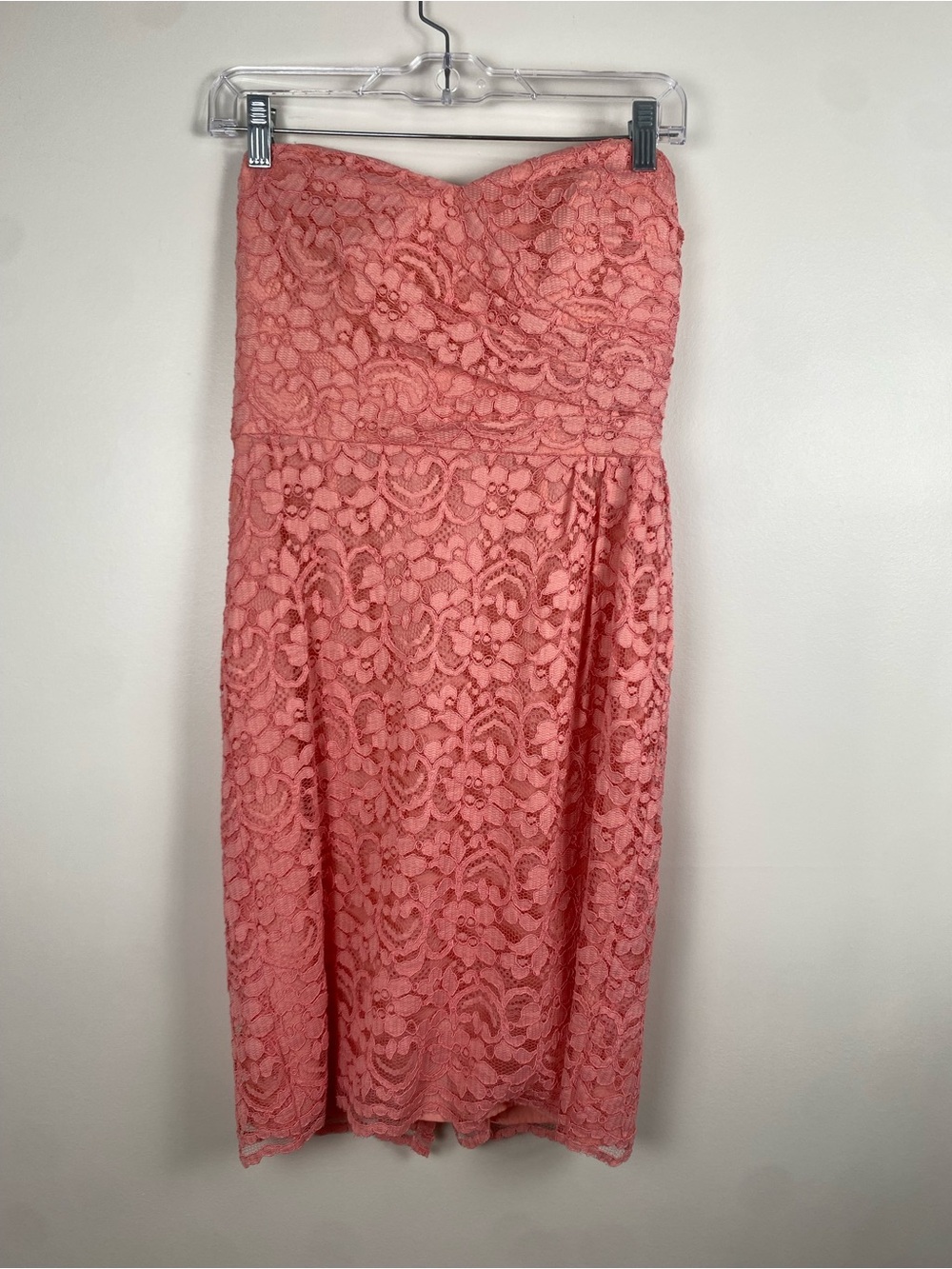 David's‎ Bridal Strapless Coral Lace Bridesmaids Dress